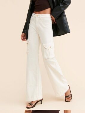 DL1961 Hepburn wide leg high rise vintage cargo pants